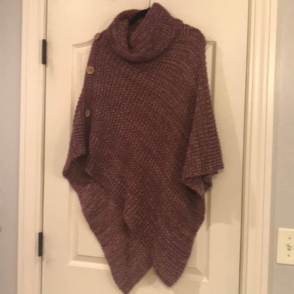 Burgundy Poncho/Sweater